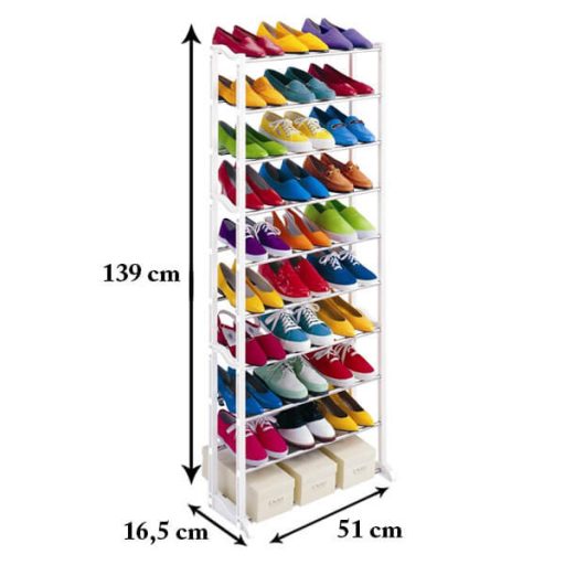 10 poziomowa półka na buty - biała