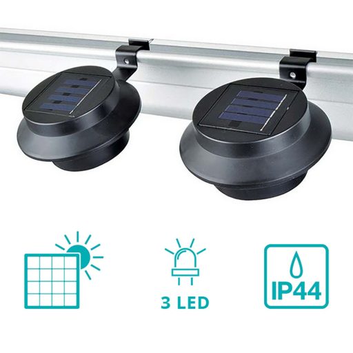Lampa solarna, 2 szt - czarna