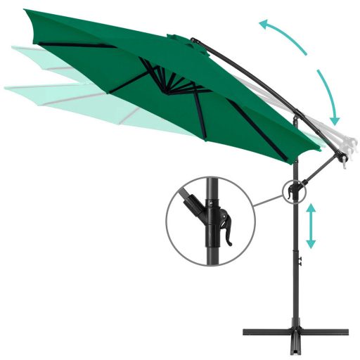 Parasol ogrodowy, wiszący, 2,7 m - dostępny w kilku kolorach-zielony