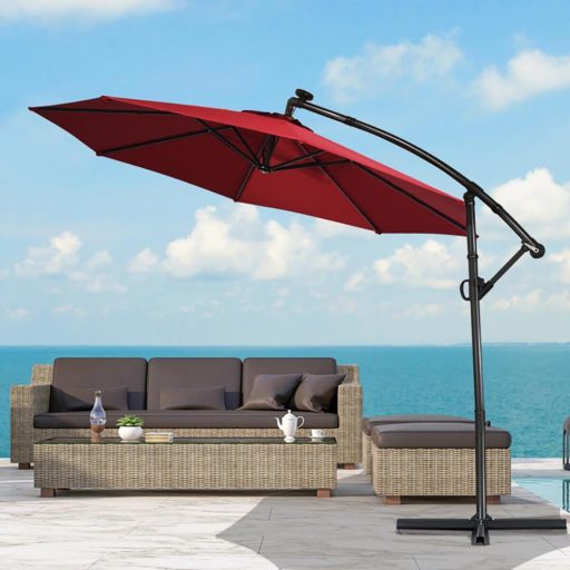 Parasol ogrodowy, wiszący, 2,7 m - dostępny w kilku kolorach-czerwony