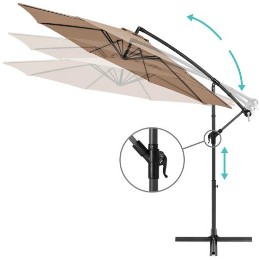 Parasol ogrodowy, wiszący, 2,7 m - dostępny w kilku kolorach-khaki