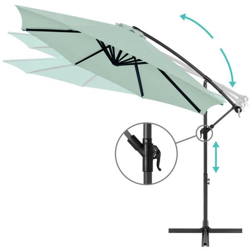 Parasol ogrodowy, wiszący, 2,7 m - dostępny w kilku kolorach - jasnozielony