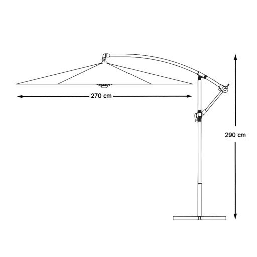Parasol ogrodowy, wiszący, 2,7 m - dostępny w kilku kolorach - jasnozielony