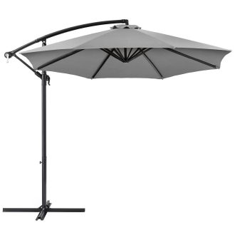 Parasol ogrodowy, wiszący - szary
