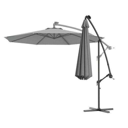 Parasol ogrodowy, wiszący - szary