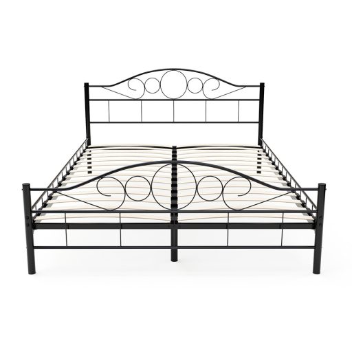 Metalowa rama łóżka Mimi ze stelażem w prezencie, dostępne w kilku wymiarach i kolorach-140x200 cm-owa-czarna