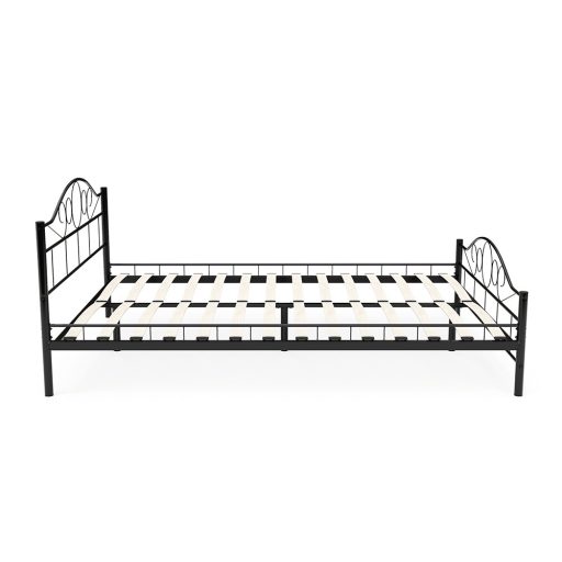 Metalowa rama łóżka Mimi ze stelażem w prezencie, dostępne w kilku wymiarach i kolorach-140x200 cm-owa-czarna