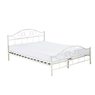   Metalowa rama łóżka Mimi ze stelażem w prezencie, dostępne w kilku wymiarach i kolorach-140x200cm-owa-biała