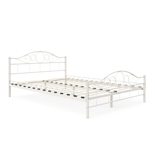 Metalowa rama łóżka Mimi ze stelażem w prezencie, dostępne w kilku wymiarach i kolorach-140x200cm-owa-biała