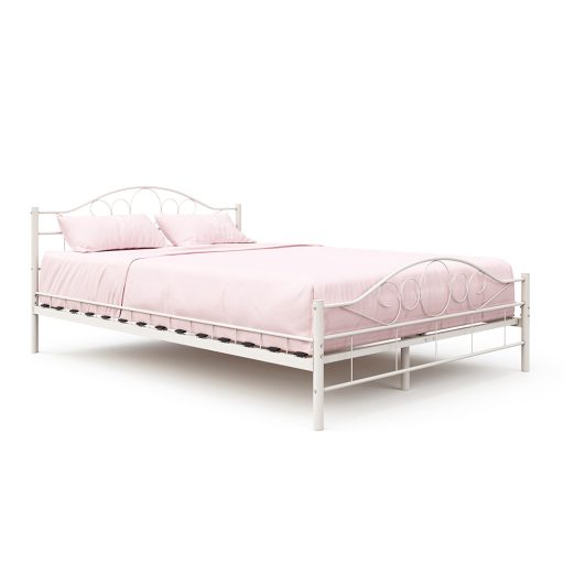 Metalowa rama łóżka Mimi ze stelażem w prezencie, dostępne w kilku wymiarach i kolorach-140x200cm-owa-biała