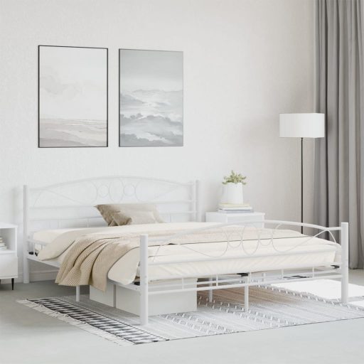 Metalowa rama łóżka Mimi ze stelażem w prezencie, dostępne w kilku wymiarach i kolorach-140x200cm-owa-biała