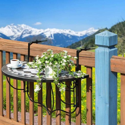 Składany stolik na balkon, dostępny w 2 kolorach
