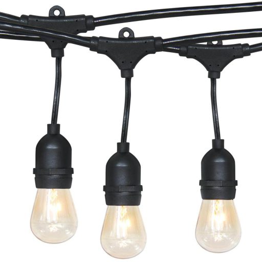 Sznur świetlny LED, wodoodporny, 15 lampek z diodami LED, gwint E27, 14,6 m, barwa światła ciepła biel