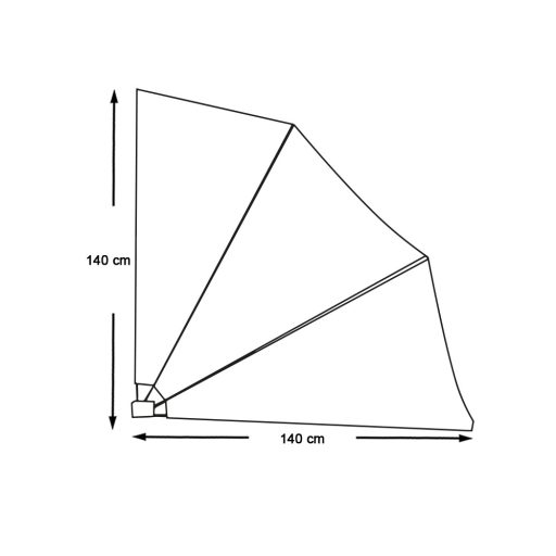 Wachlarz, osłona balkonowa, 140 cm, w 2 kolorach, 140 cm, 2 színben-biały