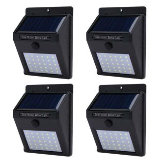 Lampa solarna LED na ścianę, 4 szt