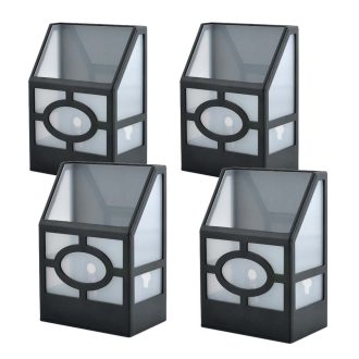 Lampa solarna na zewnątrz, 4 szt, czarna