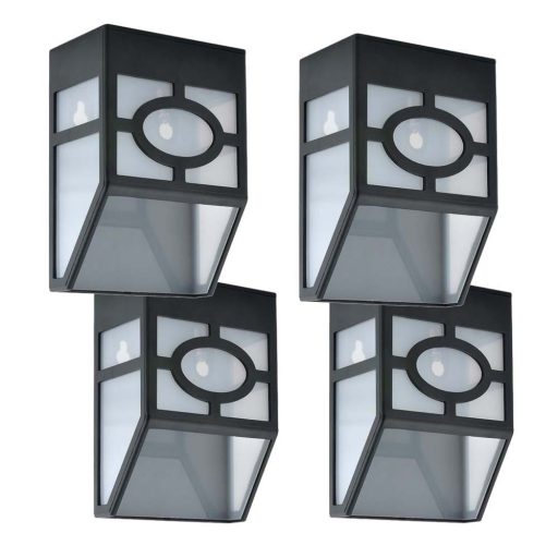 Lampa solarna na zewnątrz, 4 szt, czarna