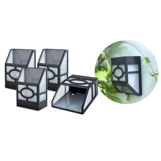 Lampa solarna na zewnątrz, 4 szt, czarna