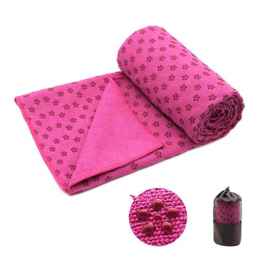 Antypoślizgowy ręcznik do jogi z torbą w prezencie-pink