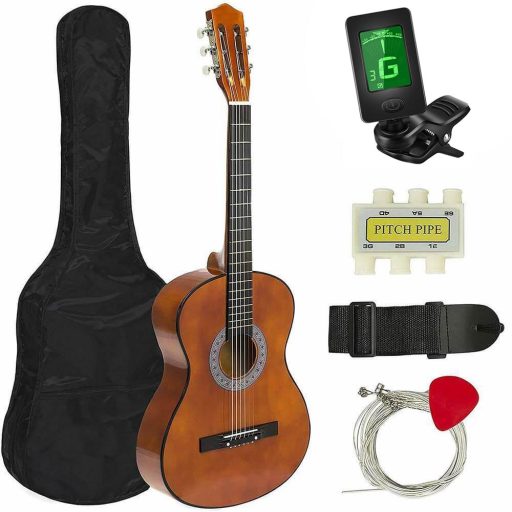 Gitara akustyczna dla początkujących, z tunerem w prezencie, w 2 kolorach-brązowa