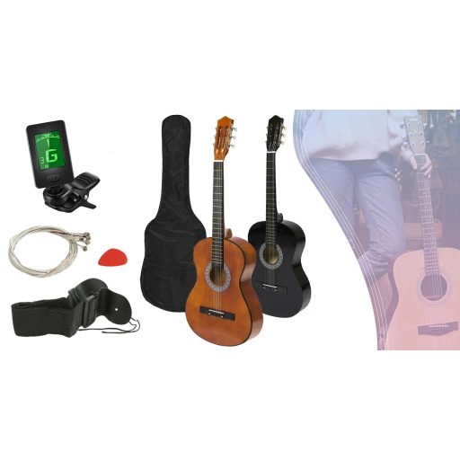 Gitara akustyczna dla początkujących, z tunerem w prezencie, w 2 kolorach-brązowa