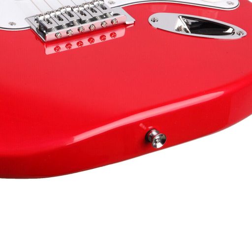 Gitara elektryczna dla początkujących, ze wzmacniaczem w prezencie-czerwona