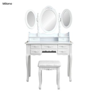 Toaletka lustrzana z taboretem Milano, w kilku kolorach