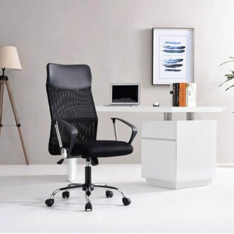   Ergonomiczne krzesło biurowe z podwyższonym oparciem, w 3 kolorach