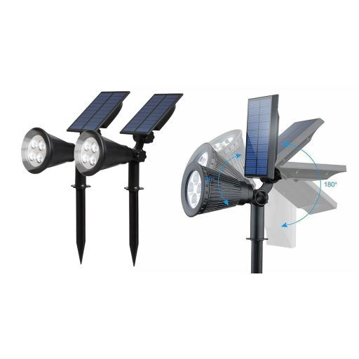 Zestaw 2x lampa solarna, oświetlenie dekoracyjne budynków