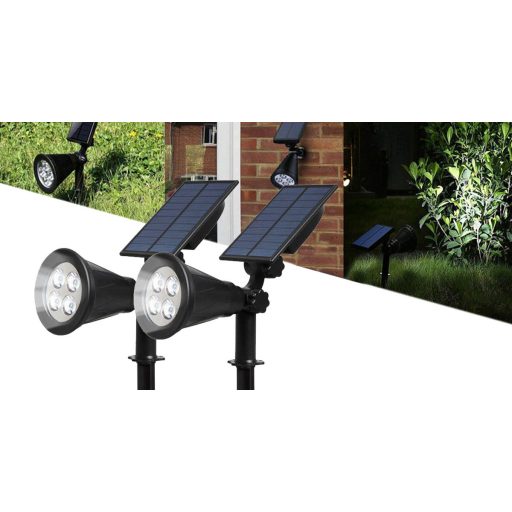 Zestaw 2x lampa solarna, oświetlenie dekoracyjne budynków