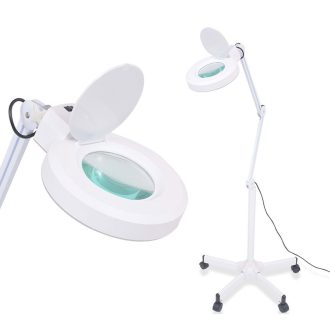 Lampa kosmetyczna z lupą na statywie