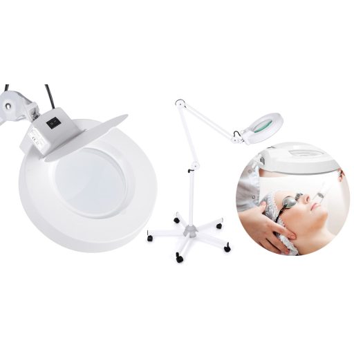 Lampa kosmetyczna z lupą na statywie