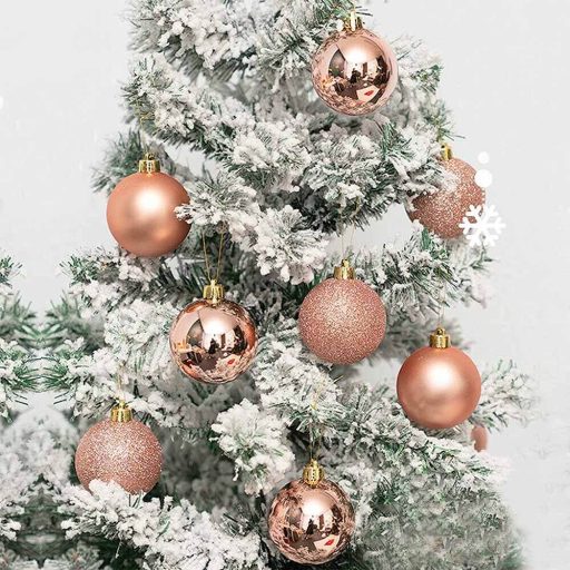 112-częściowy zestaw ozdób choinkowych, w kilku kolorach-rosegold