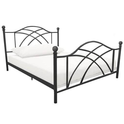 Metalowa rama łóżka Lotti ze stelażem w prezencie, dostępne w kilku wymiarach i kolorach-90x200 cm-owa-czarna