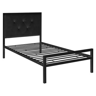   Metalowa rama łóżka Hanna ze stelażem w prezencie, dostępne w kilku wymiarach i kolorach-90x200 cm-es-czarna