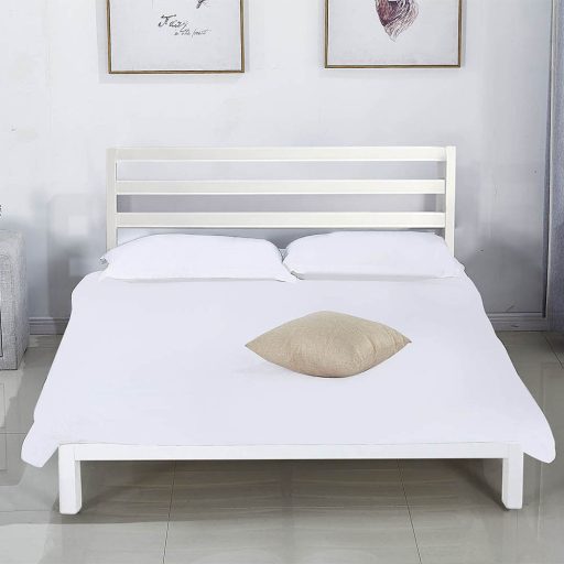 Metalowa rama łóżka Bella ze stelażem w prezencie, dostępne w kilku wymiarach i kolorach-160x200 cm-owa, biała