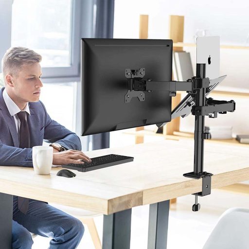 Biurkowy uchwyt na monitor i laptop