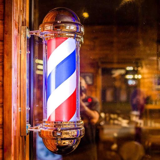 Plafon podświetlany barber shop