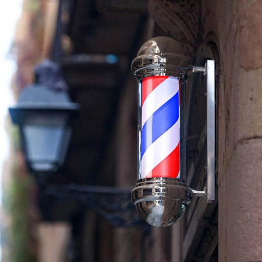 Plafon podświetlany barber shop