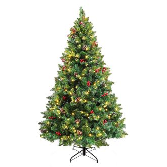Sztuczna choinka z 320 diodami LED, ciepła biel, 210 cm