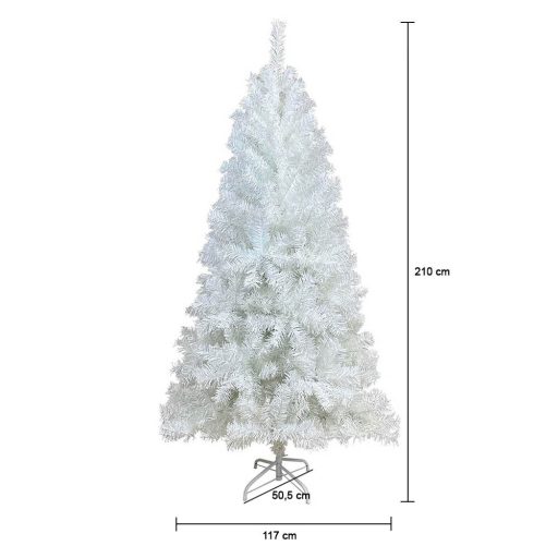 Biała sztuczna choinka - w kilku rozmiarach - 210 cm-owa