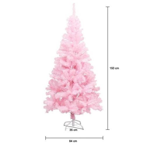 Różowa sztuczna choinka - w kilku rozmiarach - 150 cm-owa
