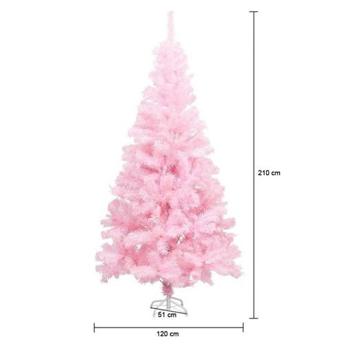 Różowa sztuczna choinka - w kilku rozmiarach - 210 cm-owa