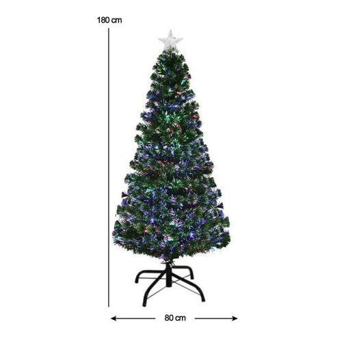 Sztuczna choinka ze światłowodami z kolorowym LED-em w kilku rodzajach-180 cm-owa