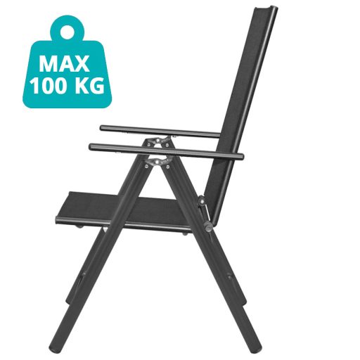 Aluminiowe składane krzesło ogrodowe, 2 szt