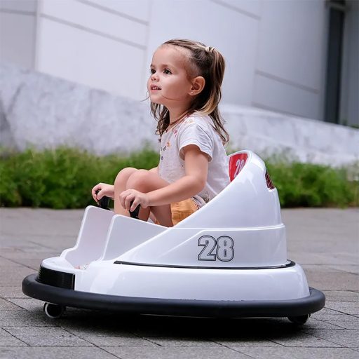 Elektryczny samochodzik dla dzieci, 6V, z baterią, pilotem, biały