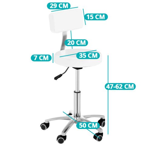 Fotel kosmetyczny z oparciem, w 2 kolorach