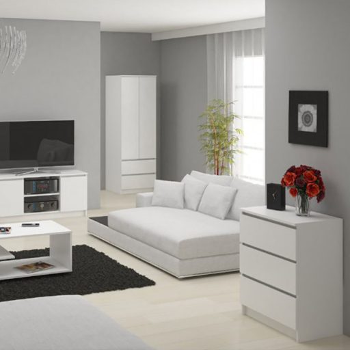 Komoda z 3 szufladami, biała 60*77*40 cm
