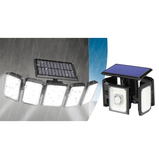 5 panelowa obrotowa lampa solarna 300 LED