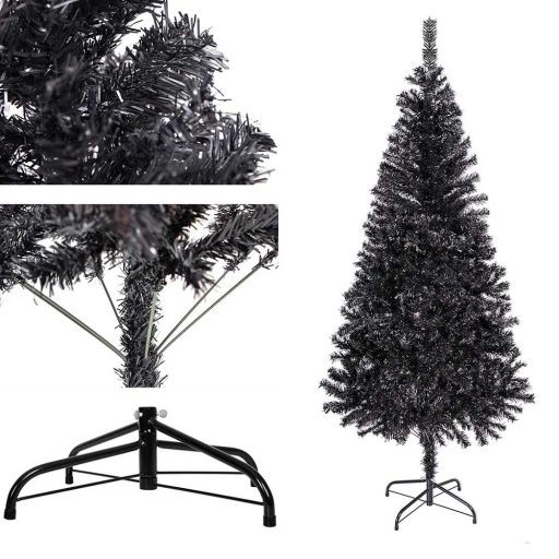 Czarna choinka sztuczna, 120cm 230 gałęzi